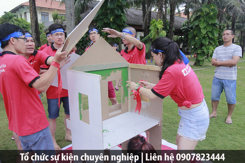 trò chơi teambuilding Trò chơi teambuilding xây nhà